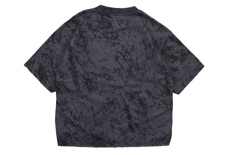 BKYS FALLEN SOLDIER WITH RHINESTONES CROPPED TOP TEE (T1331:WASHED BLACK)