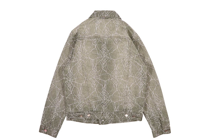EMBELLISH SPIDER DENIM JACKET (EMBHOL124-015:LIGHT GREEN)