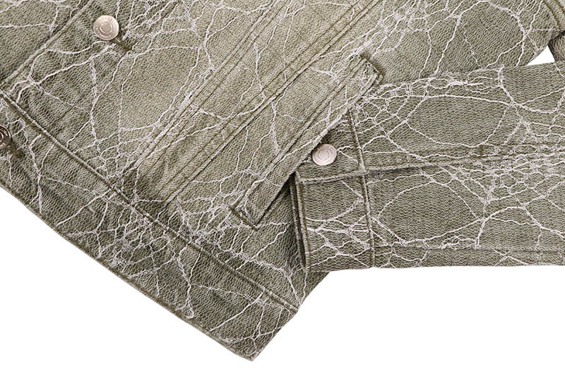 EMBELLISH SPIDER DENIM JACKET (EMBHOL124-015:LIGHT GREEN)