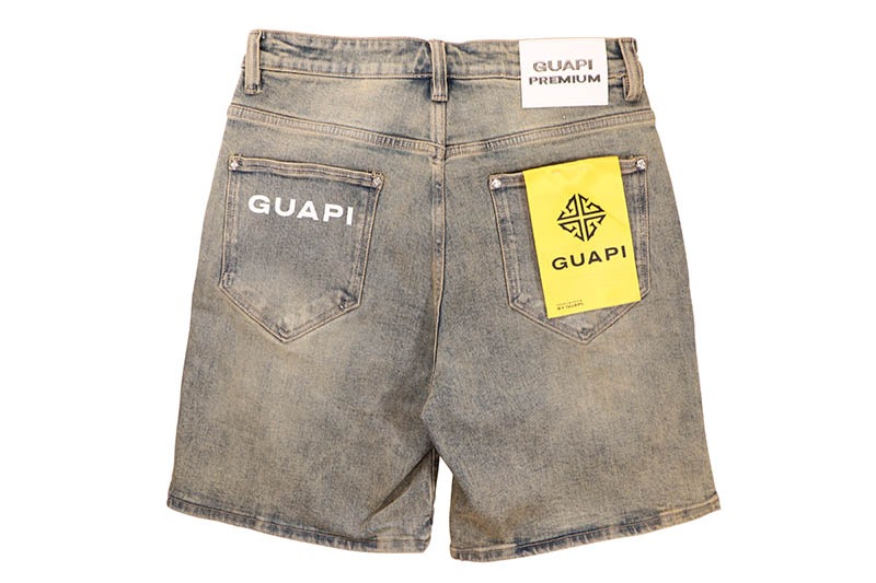GUAPI VINTAGE BLUE AVIATION CLASP DENIM SHORTS (832VBACDS) | Brand