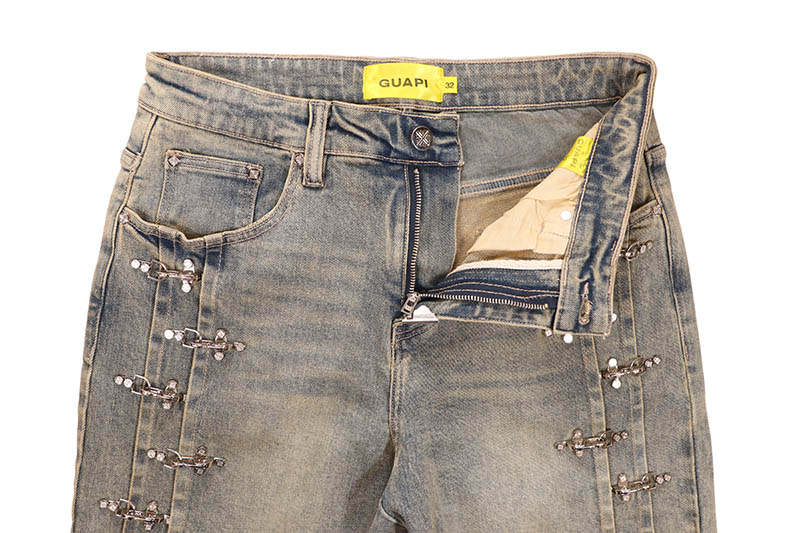 GUAPI VINTAGE BLUE AVIATION CLASP DENIM SHORTS (832VBACDS) | Brand
