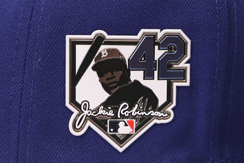 NEW ERA LOS ANGELES DODGERS 9FIFTY SNAPBACK CAP (JACKIE ROBINSON SIDE PATCH/GREEN UNDER VISOR/DARK ROYAL)