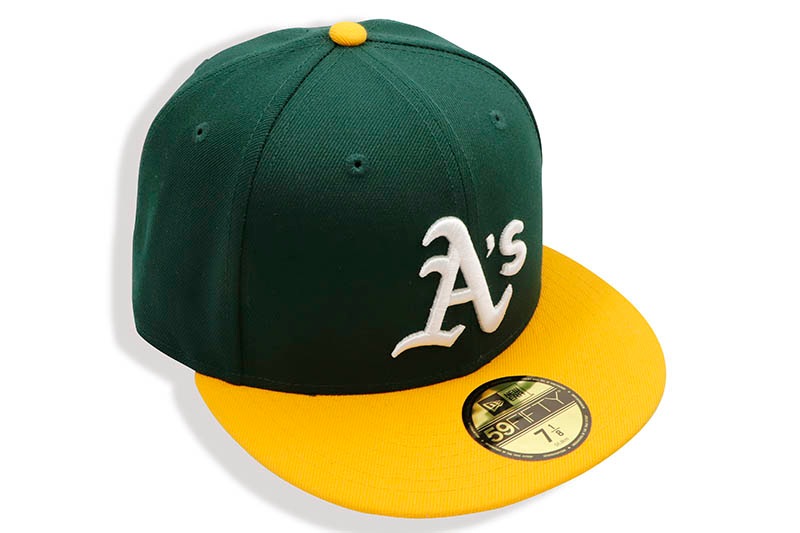 NEW ERA OAKLAND ATHLETICS AUTHENTIC COLLECTION 59FIFTY FITTED CAP (GREY UNDER VISOR/DARK GREEN GOLD VISOR) 70689569 13334187