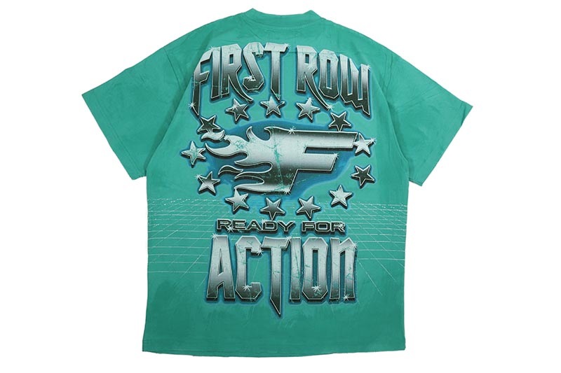 FIRST ROW FREEDOM IS NOT FREE FLAME WASHED TEE (FRT2162:TURQUOISE