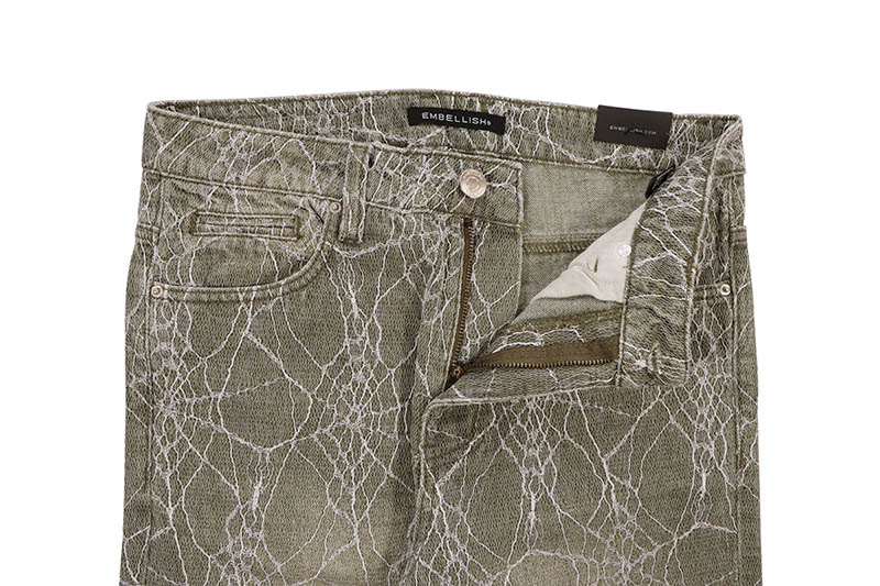 EMBELLISH SPIDER BAGGY FIT DENIM (EMBHOL124-016:LIGHT GREEN)