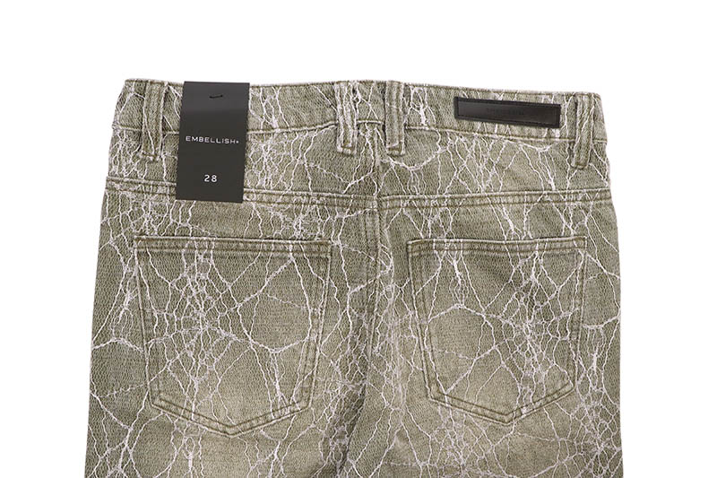 EMBELLISH SPIDER BAGGY FIT DENIM (EMBHOL124-016:LIGHT GREEN)