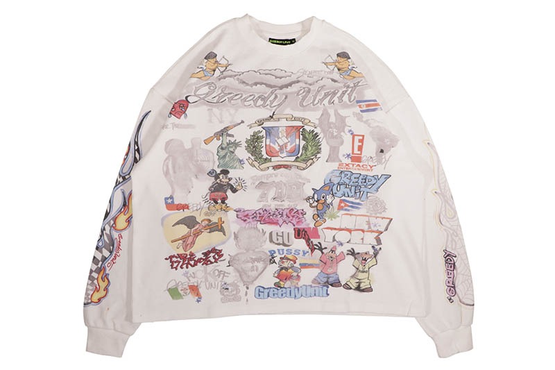 GREEDY UNIT COLLAGE THERMAL (WHITE)