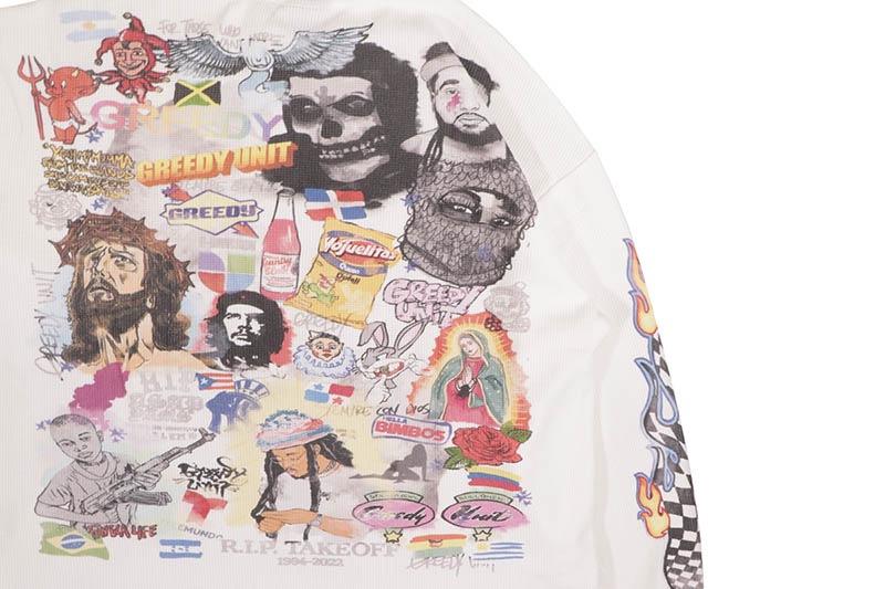 GREEDY UNIT COLLAGE THERMAL (WHITE)