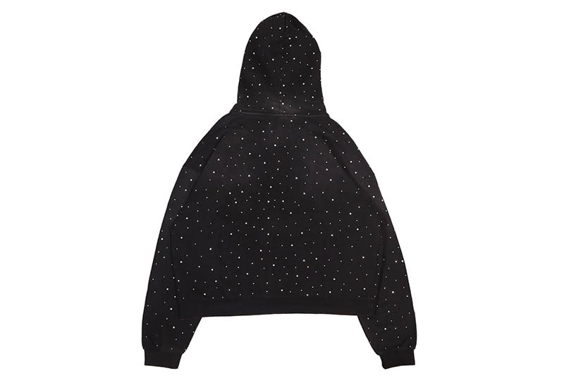 FIRST ROW ALLOVER RHINE STONE PULLOVER HOODIE (FRF2200:BLACK)