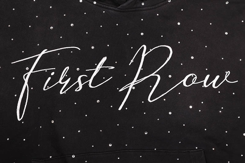 FIRST ROW ALLOVER RHINE STONE PULLOVER HOODIE (FRF2200:BLACK)