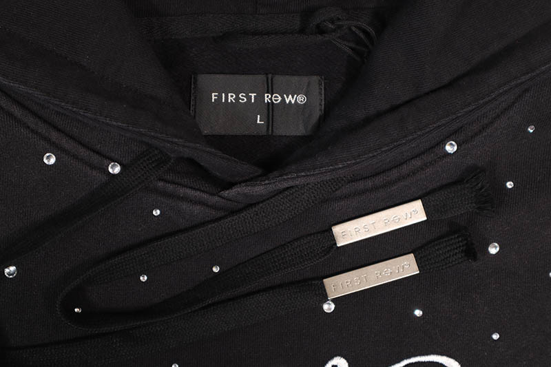 FIRST ROW ALLOVER RHINE STONE PULLOVER HOODIE (FRF2200:BLACK)