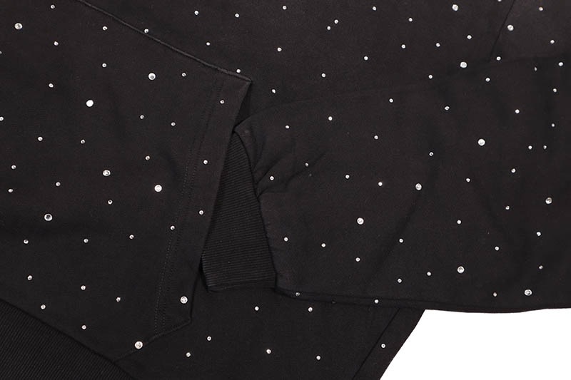 FIRST ROW ALLOVER RHINE STONE PULLOVER HOODIE (FRF2200:BLACK)