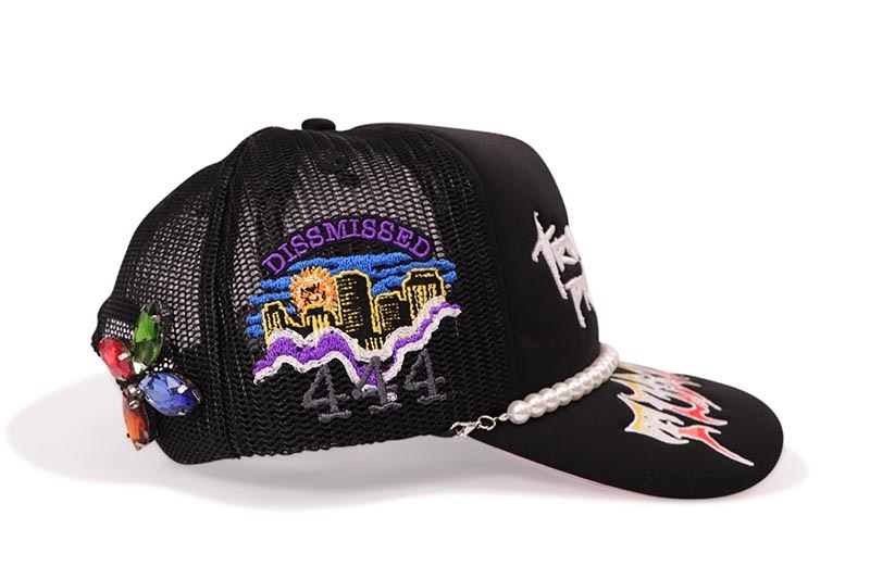 TOXICITY X DSMSD BY MOUR CAP TROUBLE IN PARADISE TRUCKER HAT (BLACK)