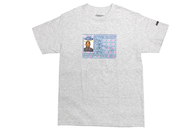 CLASSIC MATERIAL NY "2PAC PASSPORT/CMLA" T-SHIRT (SILVER GREY)