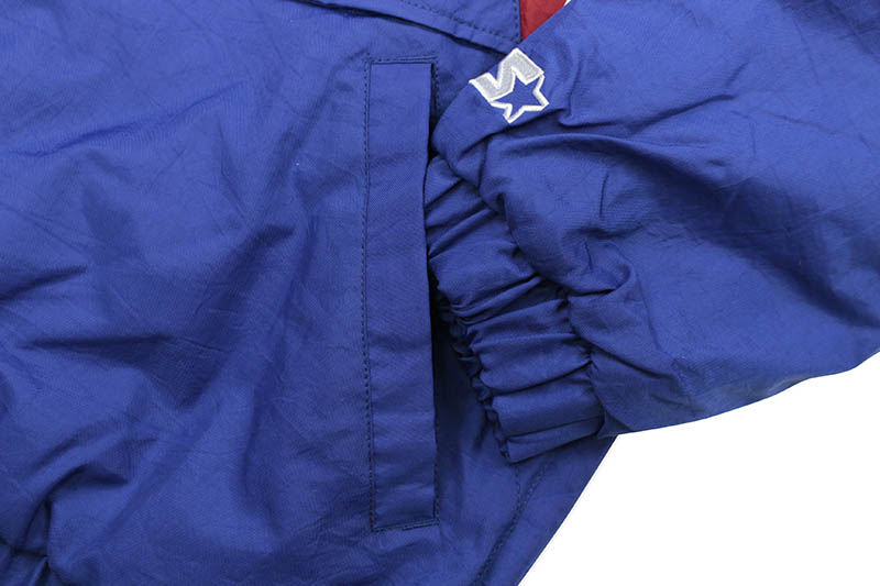 STARTER NEW YORK GIANTS HALF ZIP HOODED PULLOVER JACKET (LS900066:BLUE)