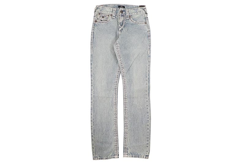 TRUE RELIGION RICKY GREEN SUPER QT STRAIGHT JEAN (109136:GREEN WASH)