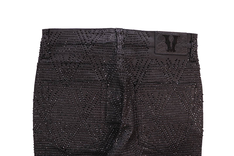 VICIOUS STACKED WAXED ALL OVER RHINESTONE DENIM (VC915:BLACK/BLACK)