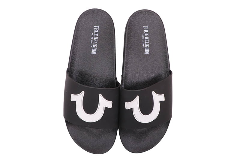 TRUE RELIGION LOGO SLIDE (TR-112-BL:BLACK)