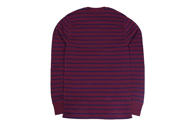 POLO RALPH LAUREN BORDER L/S THERMAL(BURGUNDY×NAVY)