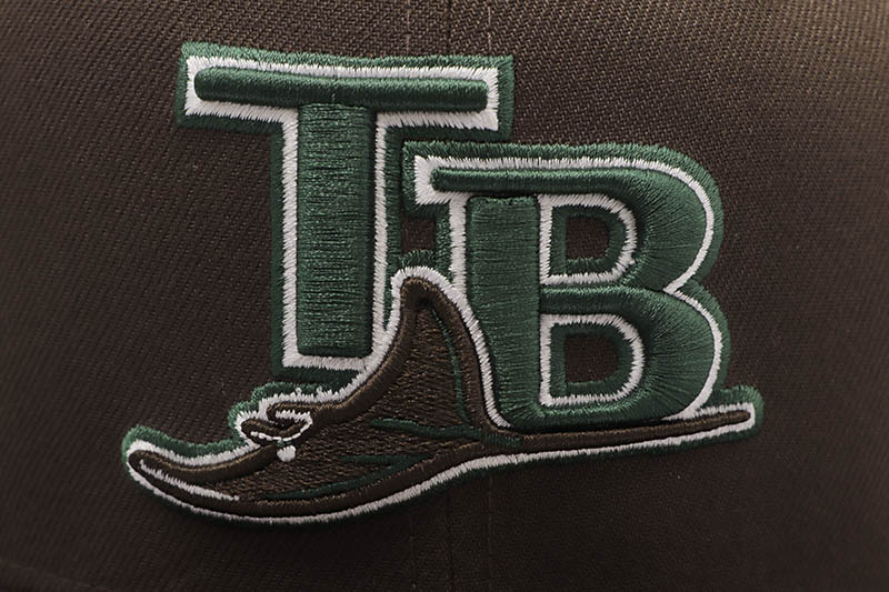 NEW ERA TAMPA BAY DEVIL RAYS 59FIFTY FITTED CAP (1998 INAUGURAL SEASON CUSTOM SIDE PATCH/DARK GREEN UNDER VISOR/WALNUT)