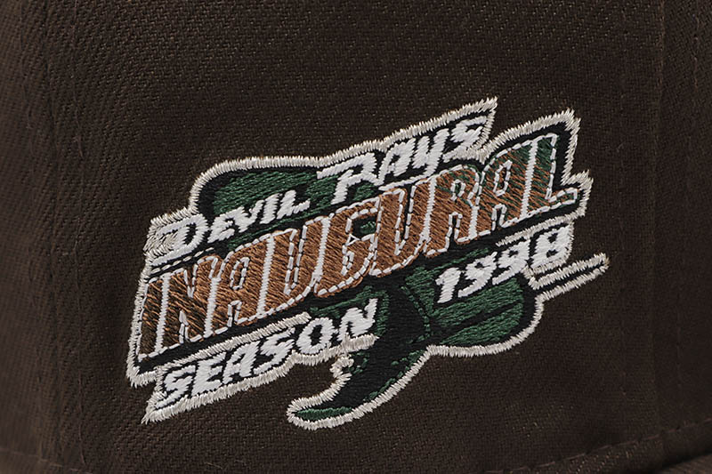NEW ERA TAMPA BAY DEVIL RAYS 59FIFTY FITTED CAP (1998 INAUGURAL SEASON CUSTOM SIDE PATCH/DARK GREEN UNDER VISOR/WALNUT)