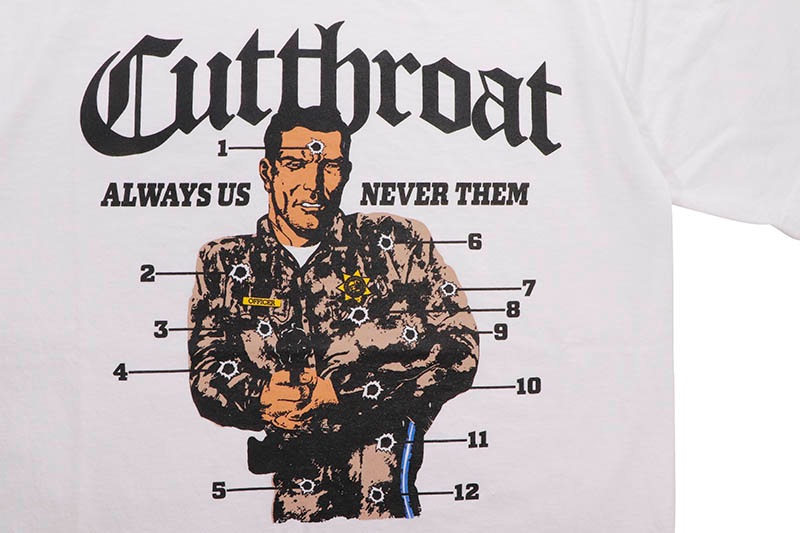 CUTTHROAT ALWAYS US NEVER THEM OFFICER TEE (WHITE) | SALE1