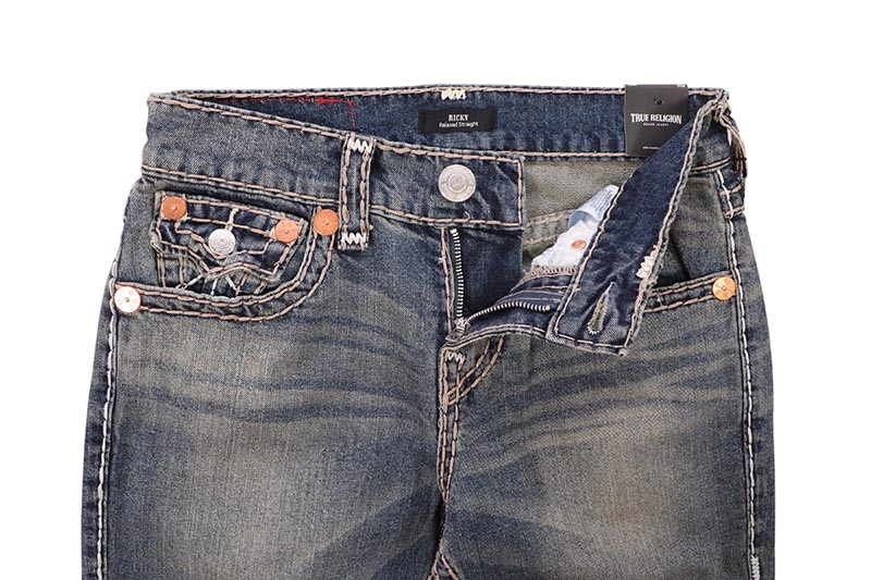 TRUE RELIGION RICKY SUPER T STRAIGHT JEAN (109021:MIDNIGHT WAREHOUSE DARK WASH)