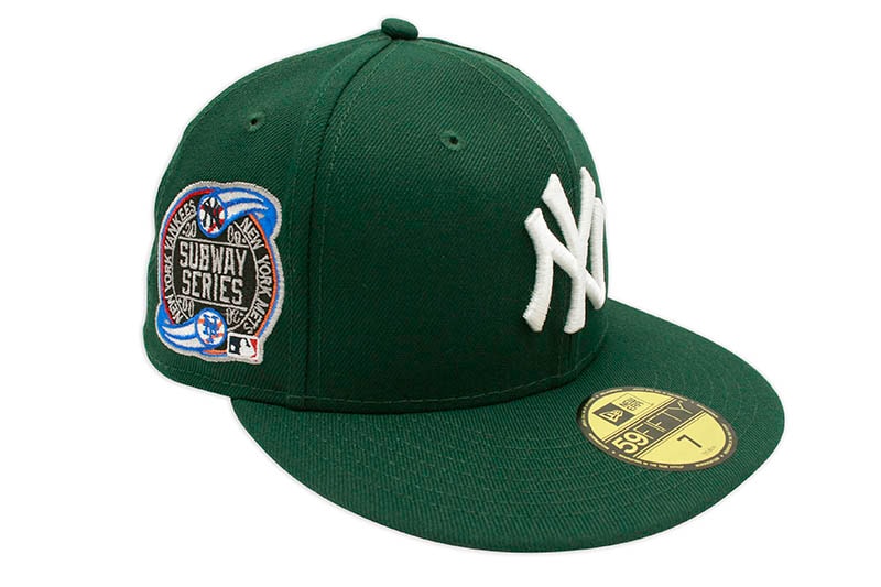 NEW ERA NEW YORK YANKEES 59FIFTY FITTED CAP (2000 SUBWAY SERIES SIDE PATCH/PINK UNDER VISOR/DARK GREEN)