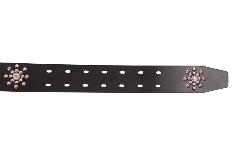 RAISE8 APPAREL STUDS LEATHER BELT (170B-2512:BLACK/TURQUOISE)