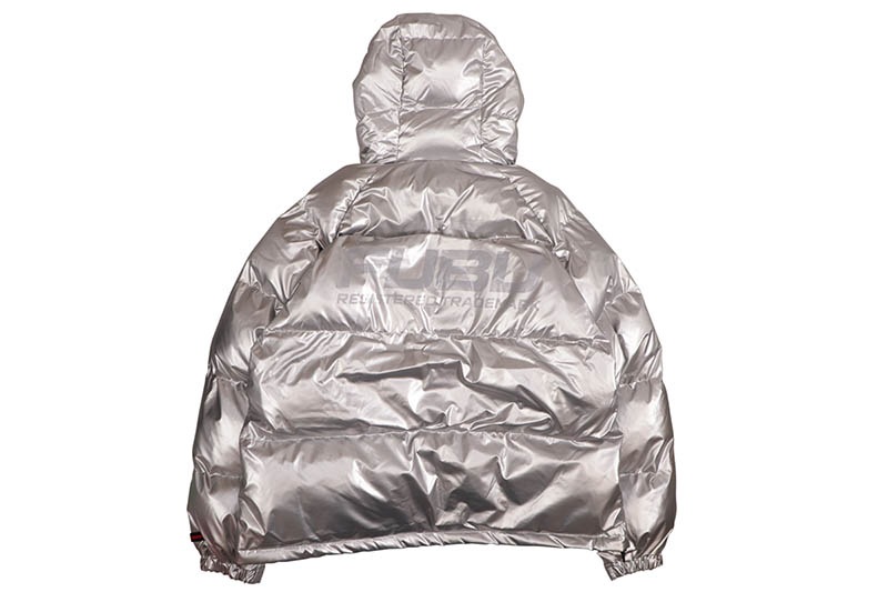 FUBU NYLON PUFFER HOODED JACKET (FAM-52305:SILVER)
