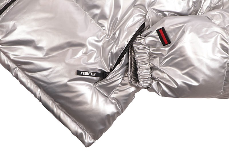 FUBU NYLON PUFFER HOODED JACKET (FAM-52305:SILVER)
