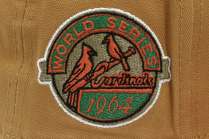 NEW ERA TURKEY BOWL ST LOUIS CARDINALS 59FIFTY FITTED CAP (1964 WORLD SERIES CUSTOM SIDE PATCH/GREY UNDER VISOR/KHAKI ORANGE)