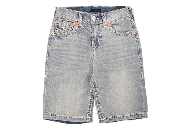TRUE RELIGION VINNY SUPER T FLAP ULTRA BAGGY SHORT (109504:ROCKY POINT LIGHT WASH)
