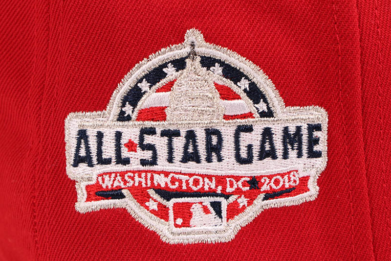 NEW ERA WASHINGTON NATIONALS 9FIFTY SNAPBACK CAP (2018 ALL-STAR GAME CUSTOM SIDE PATCH/GREY UNDER VISOR/RED NAVY)