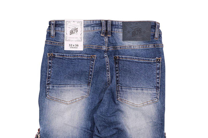 BKYS PAISLEY STACKED FIT JEAN (P238:M.BLUE)