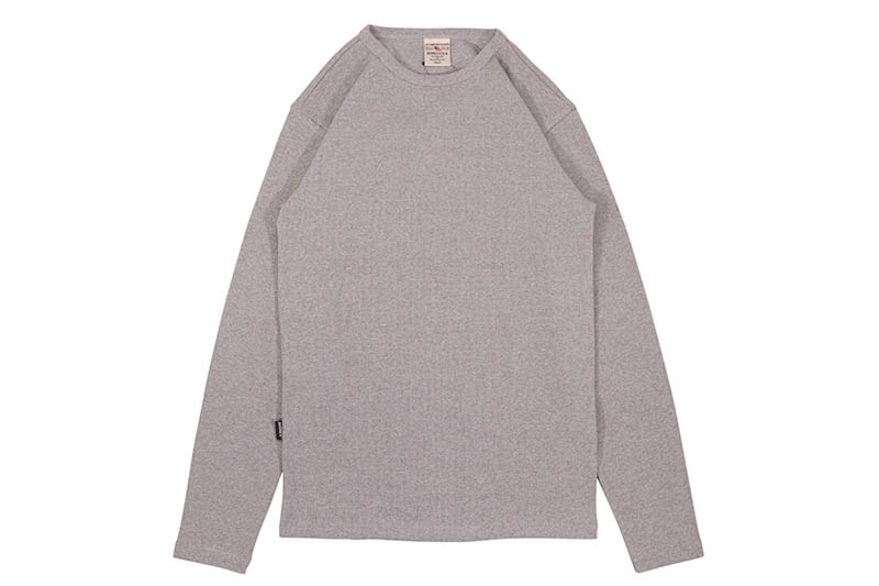 AVIREX DAILY RIB L/S CREW NECK T-SHIRT (783-4930019-020:GRAY) 6153481-014