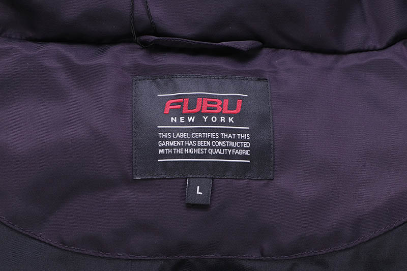 FUBU SHORT NYLON TWILL PUFFER JACKET (FAM-52303:NAVY)