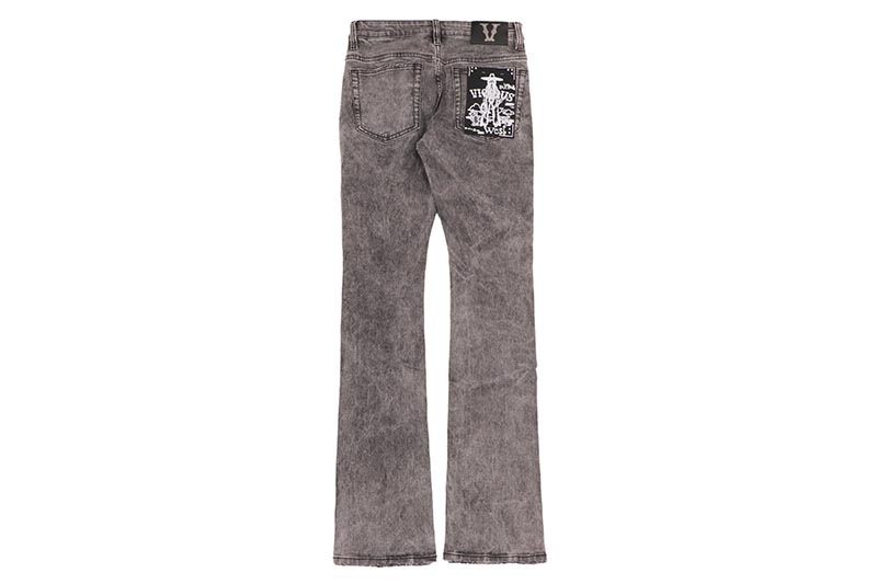 VICIOUS DOUBLE KNEE STACKED JEAN (VC681R:GREY)