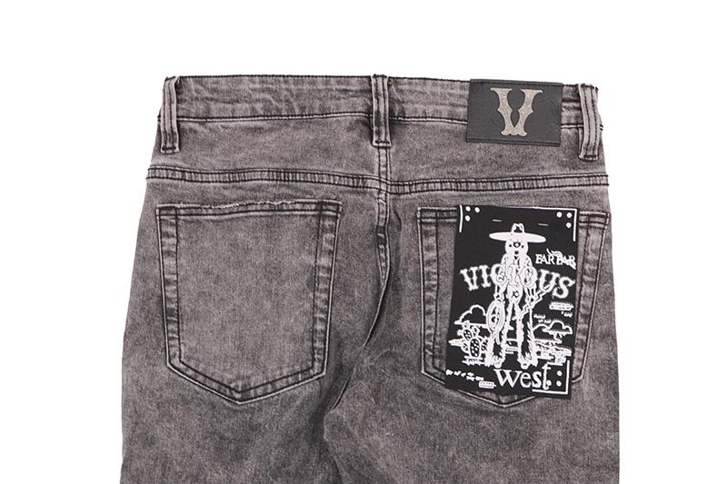 VICIOUS DOUBLE KNEE STACKED JEAN (VC681R:GREY)