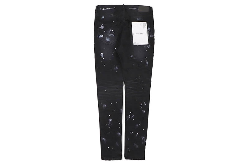 PURPLE BRAND LOW RISE SKINNY JEAN (P001-BRKS122:BLACK RESIN KNEE