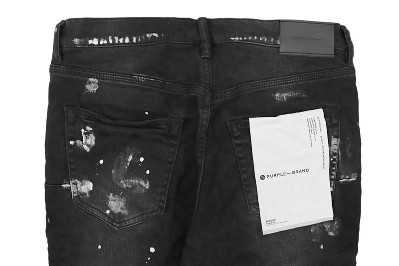 PURPLE BRAND LOW RISE SKINNY JEAN (P001-BRKS122:BLACK RESIN KNEE
