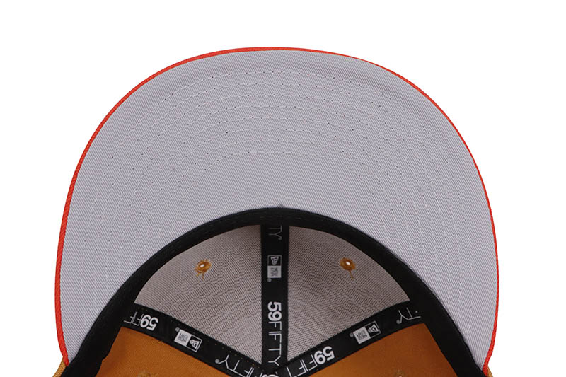 NEW ERA TURKEY BOWL NEW YORK JETS 59FIFTY FITTED CAP (1969 SUPER BOWL CUSTOM SIDE PATCH/GREY UNDER VISOR/KHAKI ORANGE)