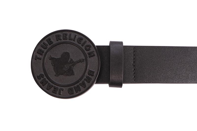 TRUE RELIGION BUDDHA STAMP BUCKLE BELT (TR3047:BLACK)