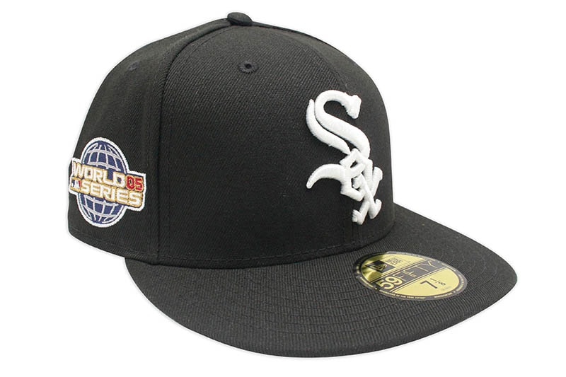NEW ERA CHICAGO WHITE SOX 59FIFTY FITTED CAP (2005 WORLD SERIES SIDE PATCH/GREY UNDER VISOR/BLACK)
