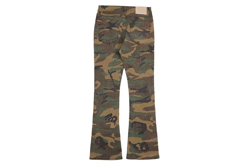 ROAR DENIM BRONZE RHINESTONE STACKED FIT JEAN (G52-680:WOODLAND