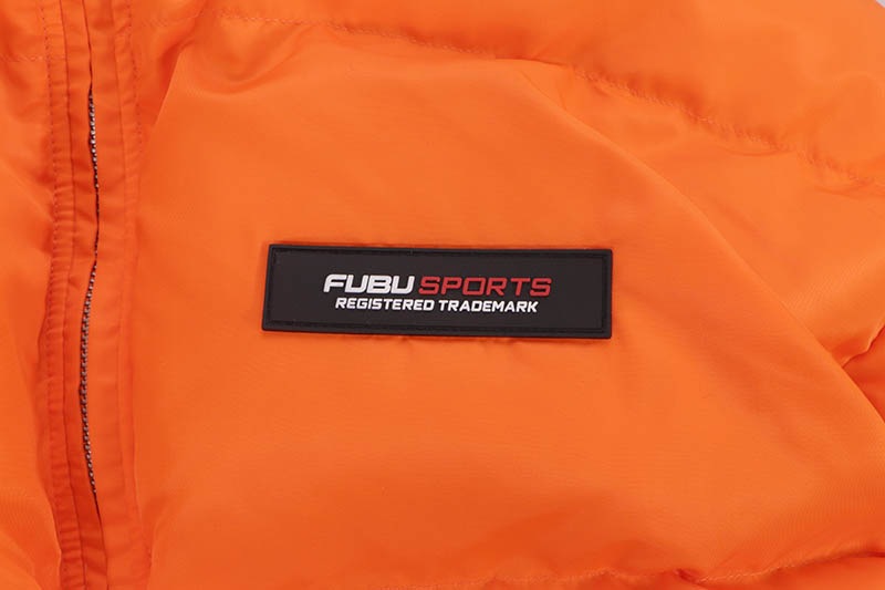 FUBU SHORT NYLON TWILL PUFFER JACKET (FAM-52303:ORANGE)