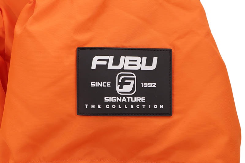 FUBU SHORT NYLON TWILL PUFFER JACKET (FAM-52303:ORANGE)