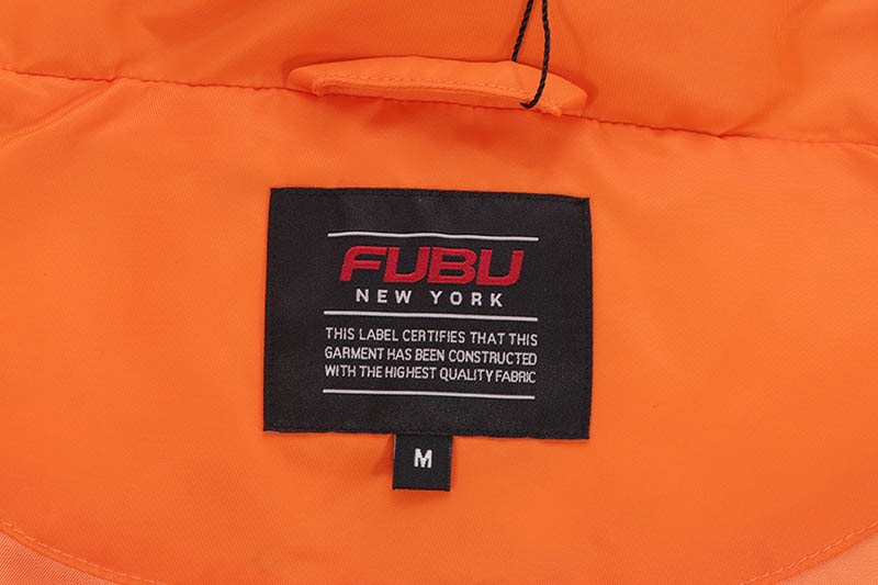FUBU SHORT NYLON TWILL PUFFER JACKET (FAM-52303:ORANGE)
