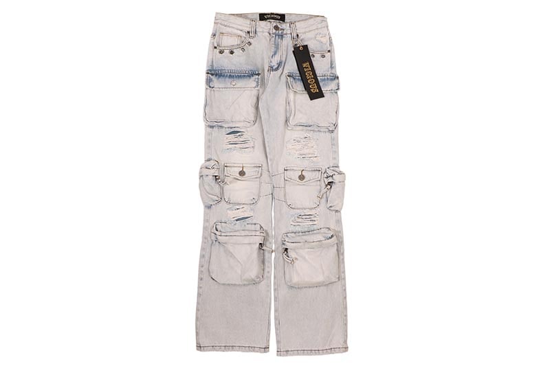 VICIOUS CARGO BAGGY JEAN (VC751:LT BLUE)