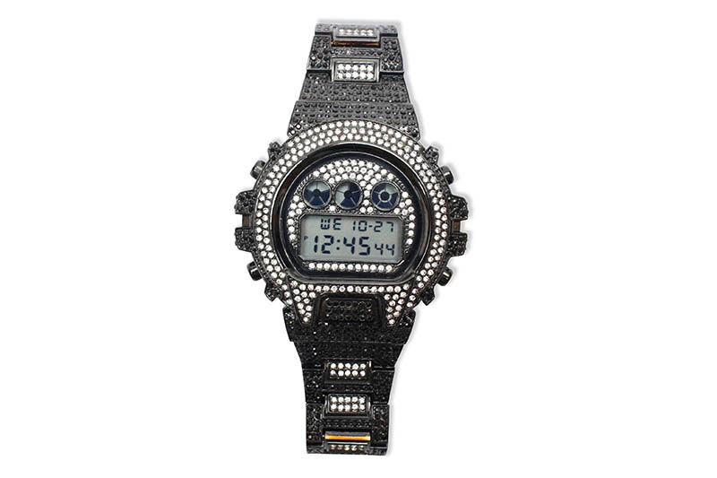 ICEY BLING-BLING ROUND WATCH (BLACK)